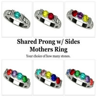Нана го сподели прстенот на мајките на мајките од 1- Камен 10К со големина на жените од бело злато- Камен 2