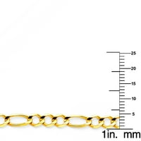 Димаја Парична Казна Накит 14к Жолто Злато Светло Отворено 3+ Фигаро Конкавен Отворен Синџир