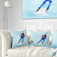 Професионална машка скијачка за дизајн - Апстрактна перница за фрлање портрет - 18х18