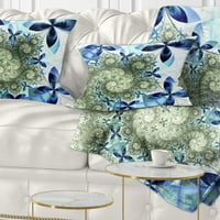 DesignArt Сини и зелени фрактални цвеќиња - перница за цвеќиња - 12x20