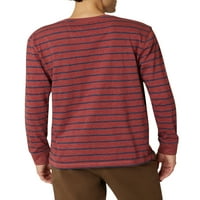 Chaps Men's Long Sneave Striped Slub Jersey Henley -големина на XS до 4xB