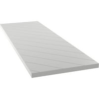 Ekena Millwork 15 W 80 H TRUE FIT PVC Diagonal Slat модерен стил фиксирани ролетни за монтирање, градско сиво