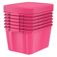 Бела за складирање галон трендовски розов пластичен капакот на капакот на капакот од 6