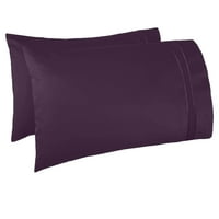 Поставен лист за кревети со дополнителни перници, длабоки џебови поставени лим, мек микрофибер, хипоалергичен, ладно и дишење, целосен XL, модар патлиџан