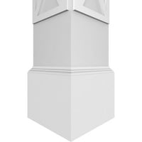 Ekena Millwork 10 W 9'H Craftsman Classic Square Non-Tapered San Carlos Mission Style Fretwork Column W Mission Capital & Mission Base Base