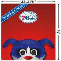 Филаделфија 76ерс - С. Престон маскота Френклин wallид постер, 22.375 34