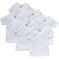 Гербер новородено бело бело кратко ракав странично прицврстено кошула, 6-пакет